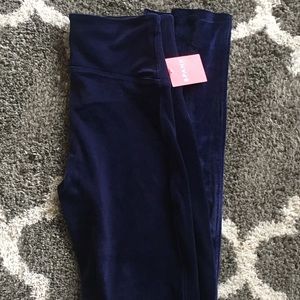 Brand new Spanx navy blue Velour leggings!